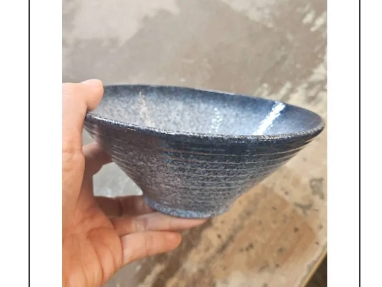 ชามราเมง 7 นิ้ว Lyra พ่นขาวฟ้า