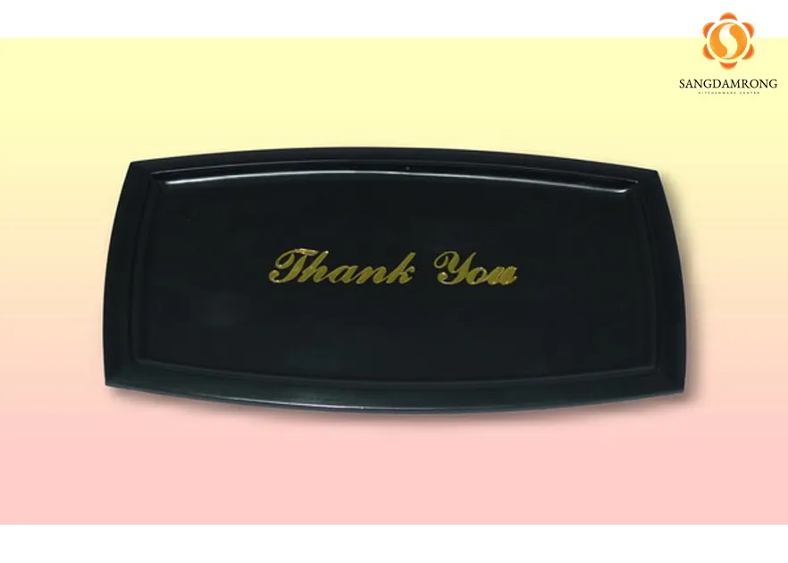#TS-85 ถาดทอนเงินสีดำ Thankyou (20.3x10cm.)