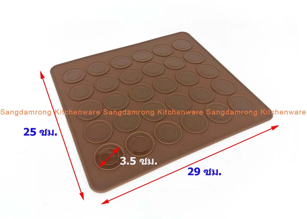 แผ่นรองอบมาการองซิลิโคน 30 ช่อง (ช่อง3.5cm. แผ่น29*25ซม)