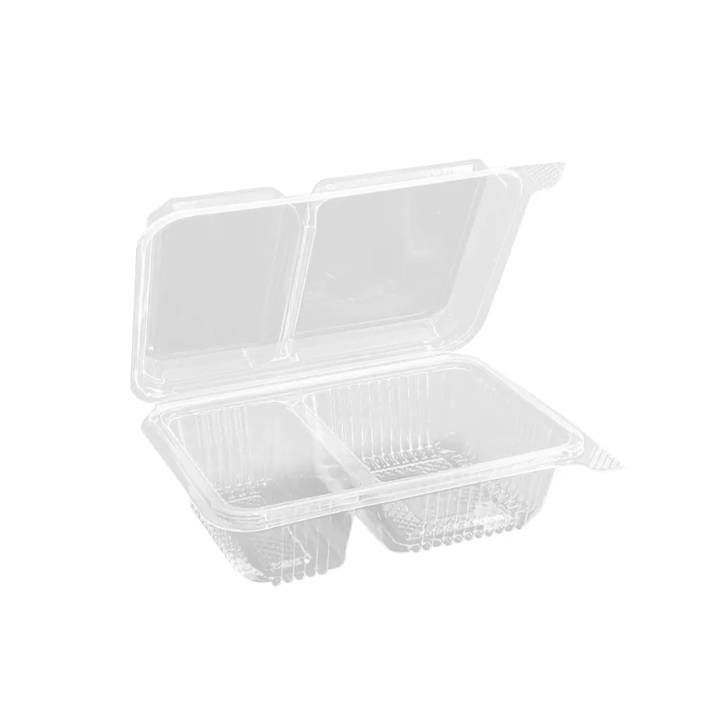 NT-LB750-2 กล่องพีพีฝาปิดล็อกในตัว2ช่อง 750ml.สีใส (1*25*20)