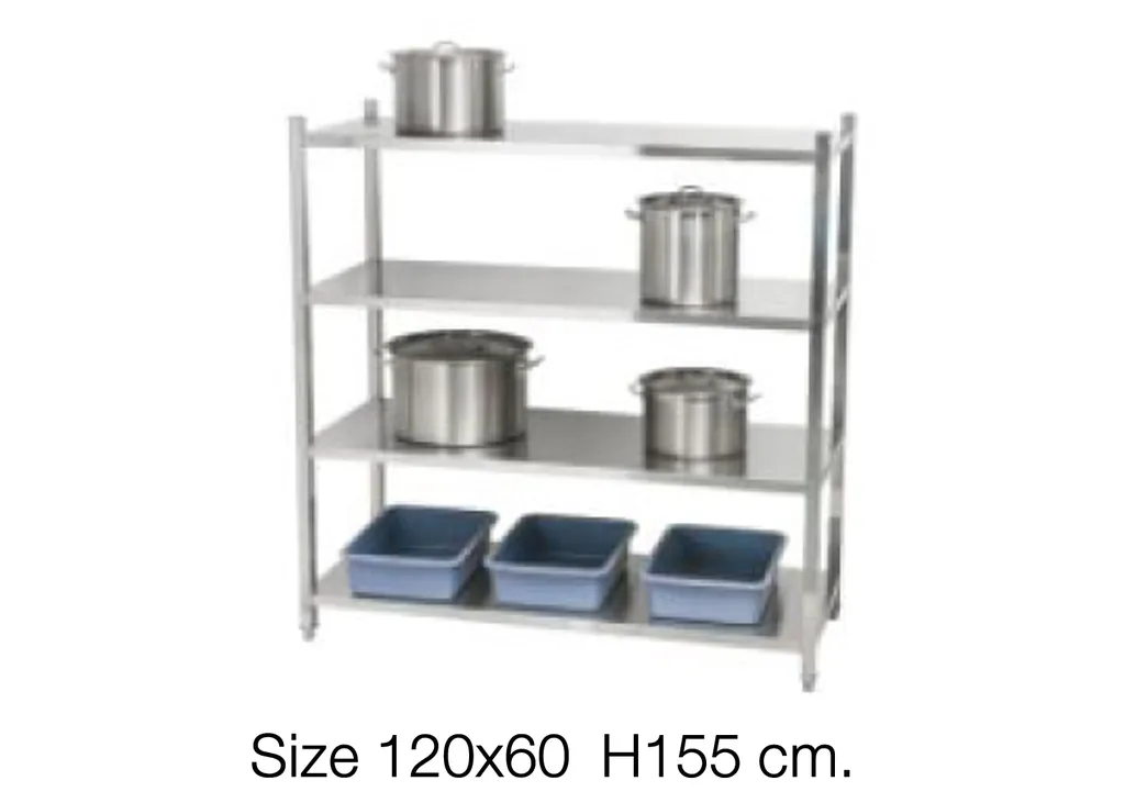 ชั้นวางของ SL 4 ชั้น แบบทึบ เสาเหลี่ยม (120*60*155cm.)