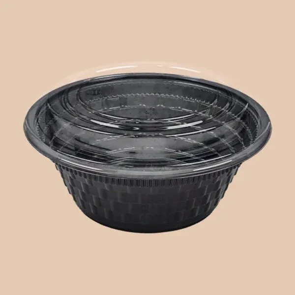 NT-45B-CLO ชามพลาสติกพีพี+ฝาOPSใส สีดำ 830ml.(1*25*16)