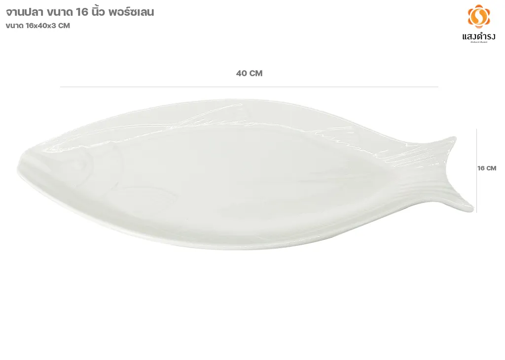 จานปลา 16" พอร์ซเลน 02115160 (1*24)