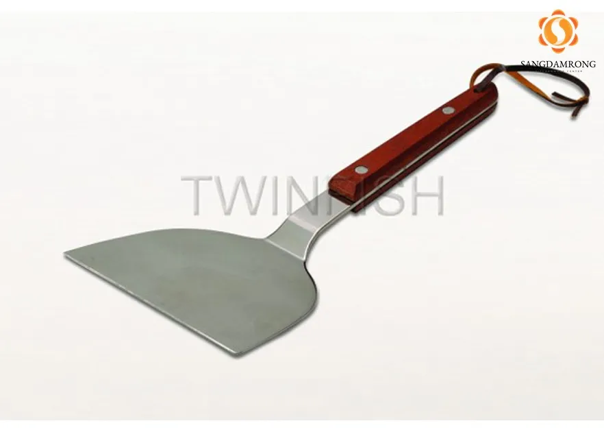 #PS-10.5 ตะหลิวเทปันยากิครึ่งวงกลม 10.5 ซม. ด้ามไม้