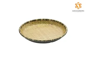 H166010 จานไม่ไผ่กลมลึก 25.4cm.