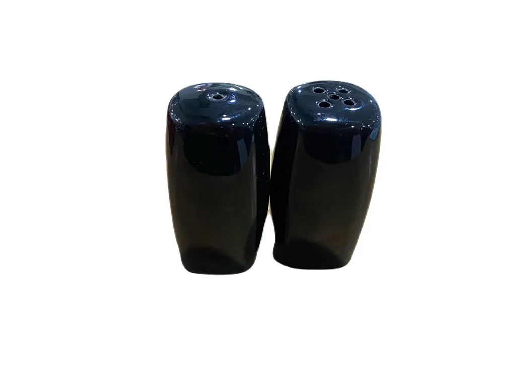 ขวดเกลือ+พริกไทย ทรงกระบอก สีดำ