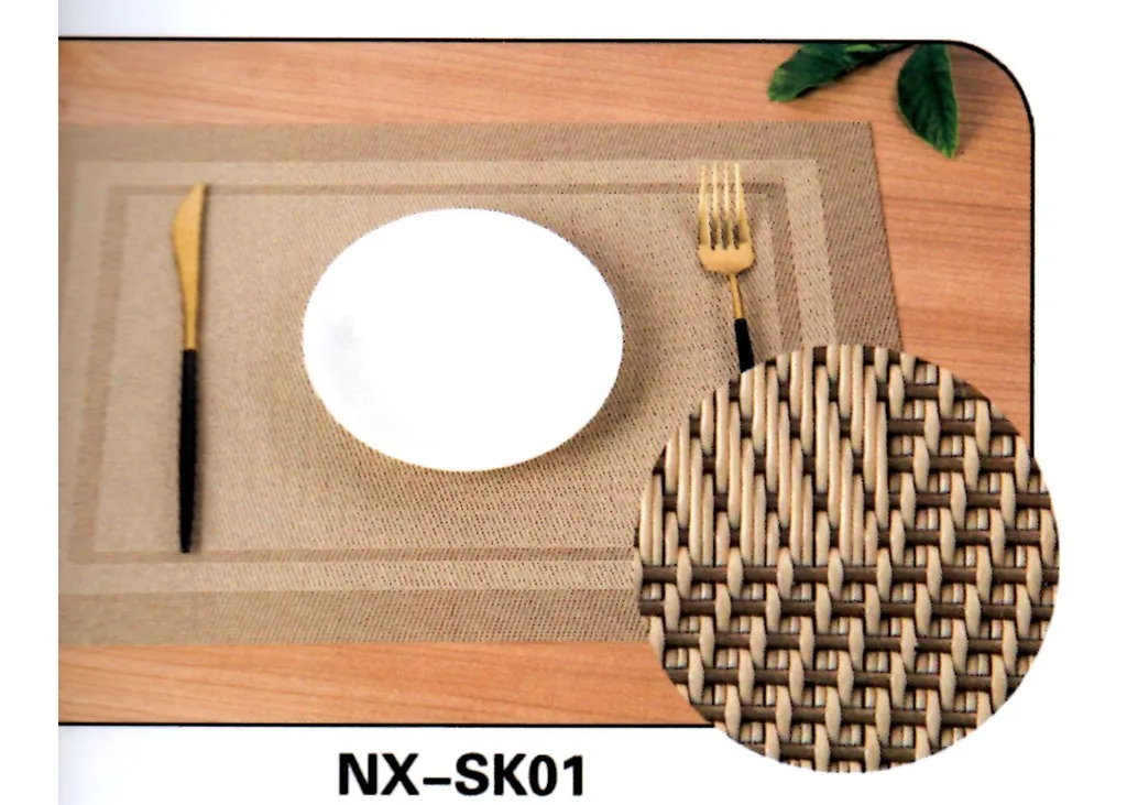 PM010392 เสื่อรองจานกรอบคู่ ทอง (30*45ซม.) NX-SK01