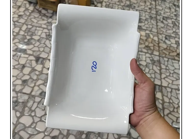 ชามสี่เหลี่ยมหยัก 10.5 นิ้ว ขาว