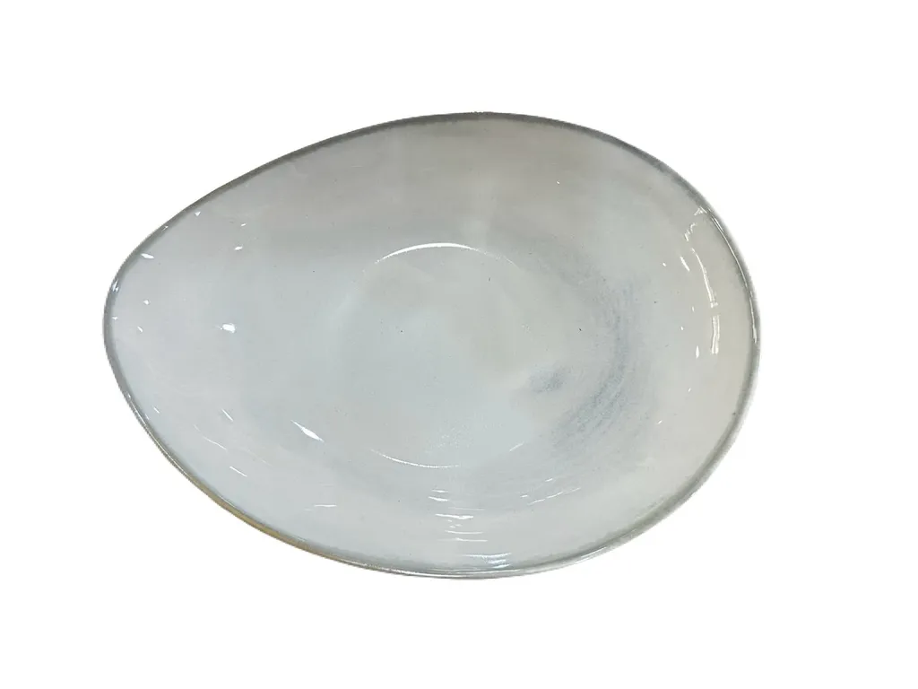 จานKT หยดน้ำ สีขาวมุก