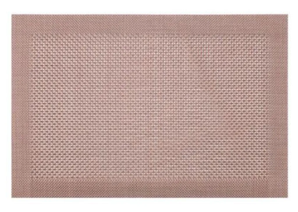 PM000434-2 เสื่อรองจาน 4x4 มีกรอบ น้ำตาลอ่อน