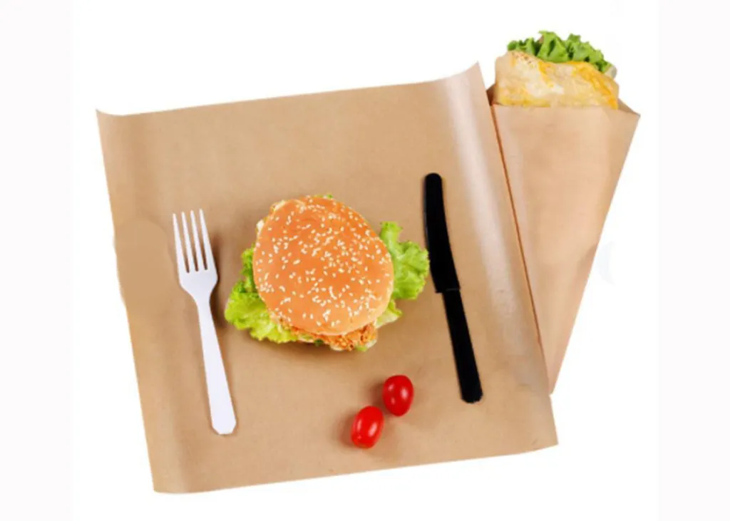 กระดาษห่อเบอร์เกอร์สีน้ำตาล 12*12 นิ้ว 1*100*20