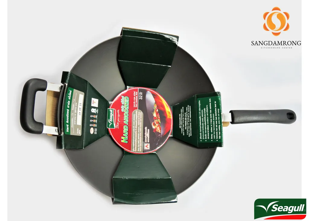 กระทะจีนซีกัล ฮาร์ด อโนไดซ์ 32 ซม. #100756018 (1*6) (นางนวล)