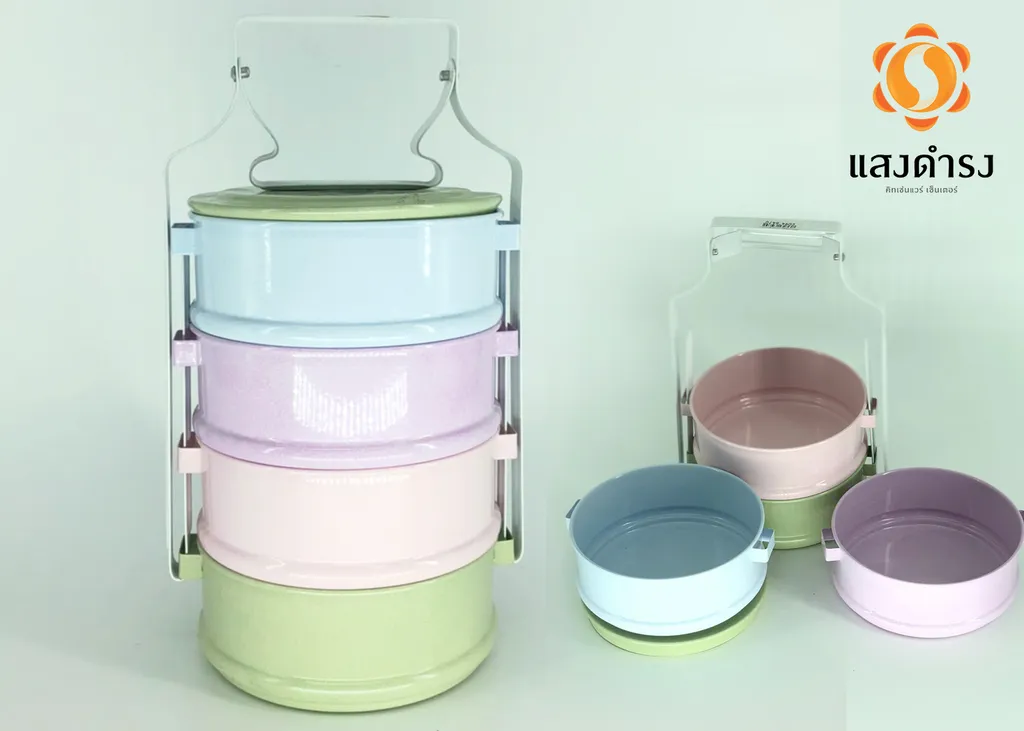 14/4 ปิ่นโตเคลือบแฟนซีทรงตรง (ลังละ 10 เถา)