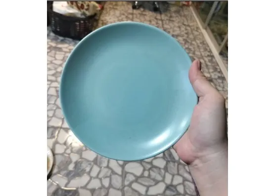จานตื้น 8 นิ้ว สีฟ้า
