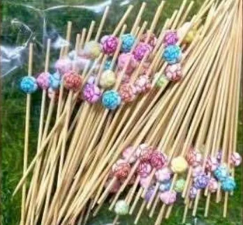 (D) ไม้จิ้มแฟนซี 12 ซม. แบบ B - กุหลาบคละสี (1*100)