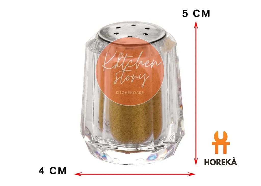 ขวดพริกไทยอะคริลิคเหลี่ยมเล็ก 4.5*5.5ซม. #8002