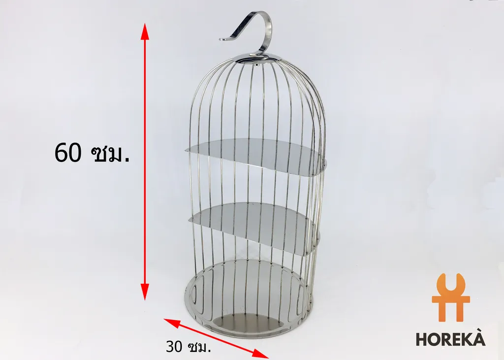 ดิสเพลย์กรงนก3 ชั้น 30*H60 ซม