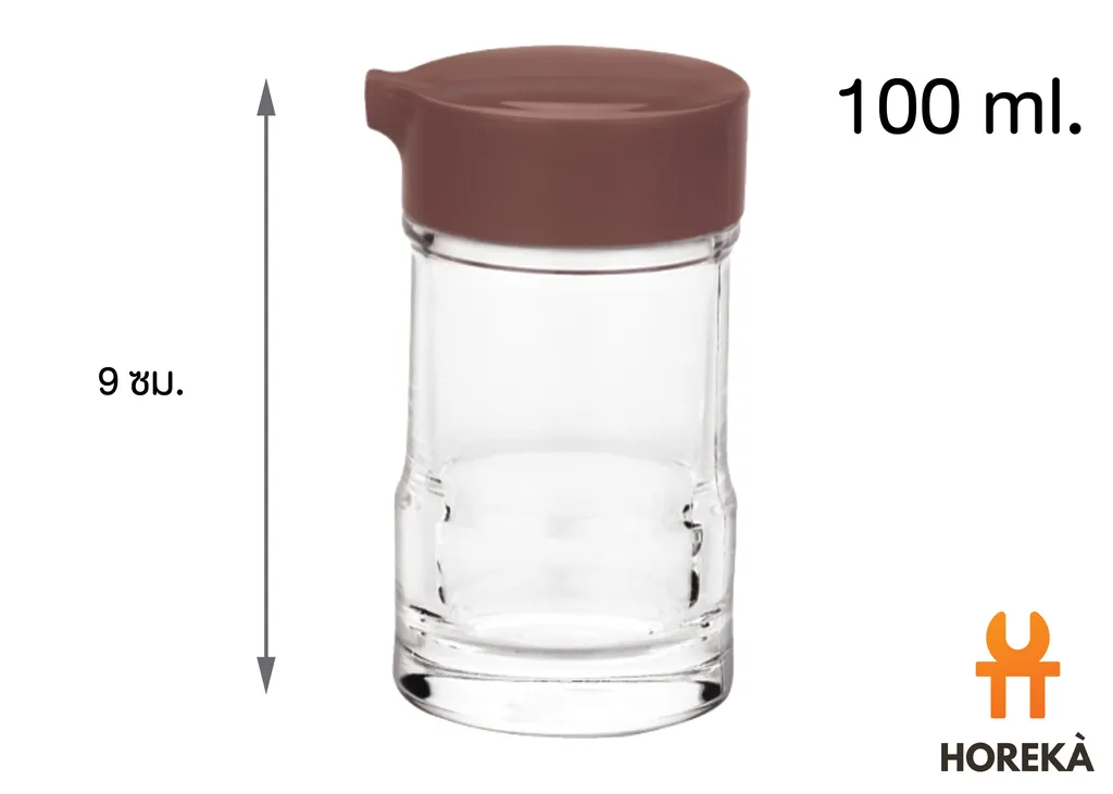 ขวดซอสอะครีลิคฝาน้ำตาล เล็ก #8014 80ml. (H9ซม.) (1*144)