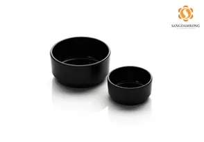 F179528 ถ้วยกลมขอบตั้ง 2.8 ดำ 7cm.(1x60)