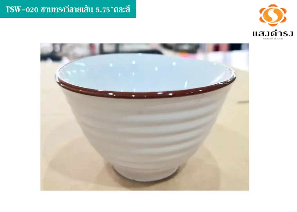 พิเศษ (D) TSW-020 ชามทรงวีลายเส้น 5.75" คละสี (1*48)