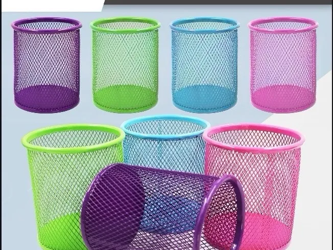 กระปุกใส่ปากกากลมคละสี #20875