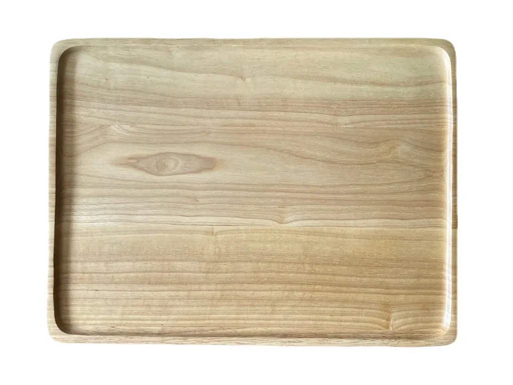 12x16 ถาดไม้เหลี่ยม สีขาว