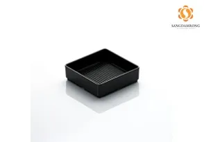 F174155 ถาดสุกี้ 5 นิ้ว ดำ 14x14cm.