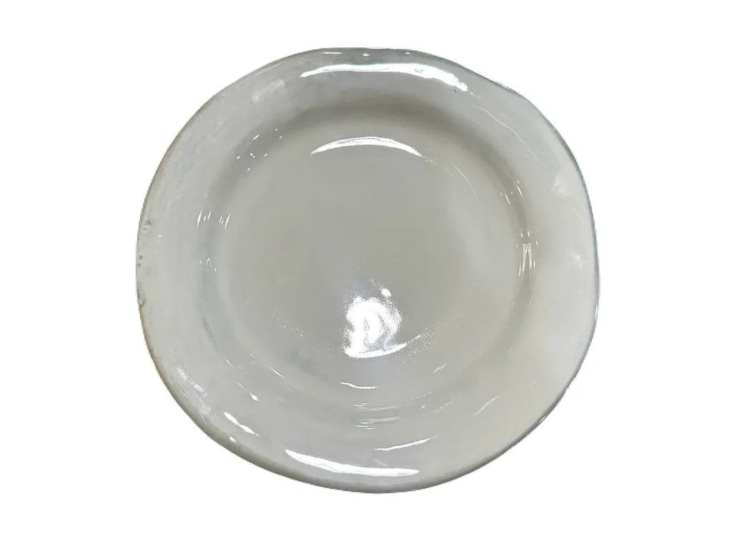 จานเบี้ยว 9 สีขาวมุก