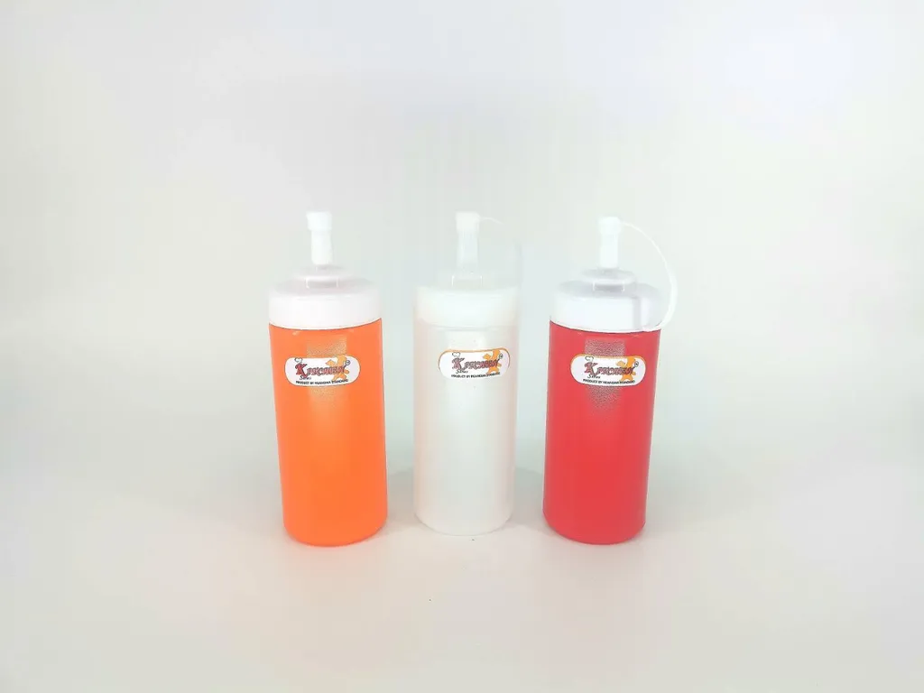 RW9095 TR ขวดบีบเตี้ย 15 ออนซ์ ใส (6.7x20 ซม.)