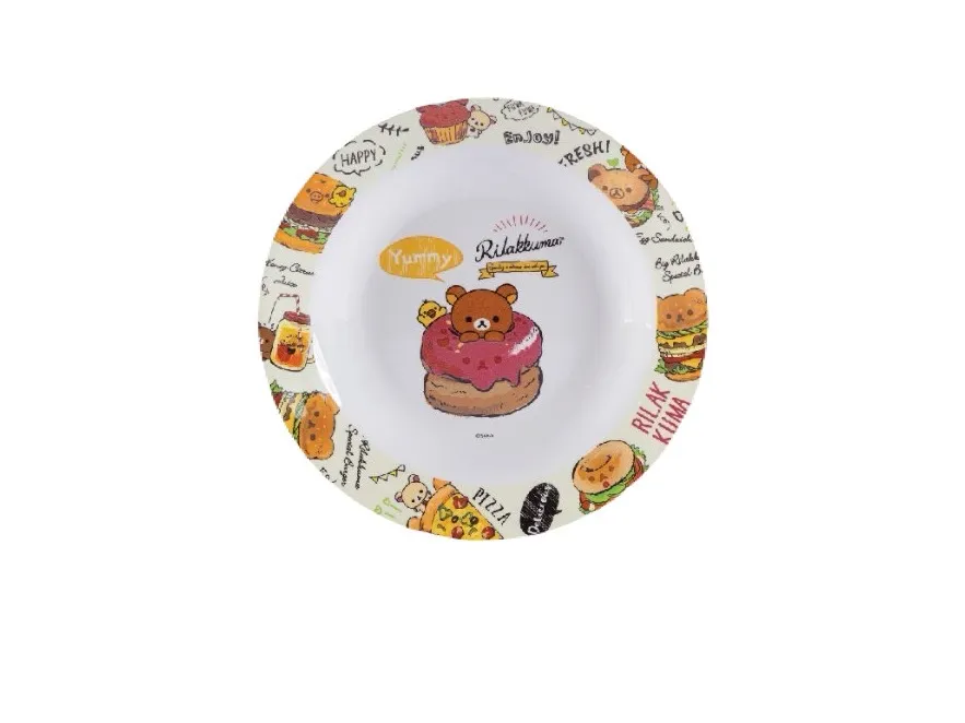 (D)P182-8 จานทรงลึก 8 ริลัคคุมะ แฮปปี้ฟู้ด (1*12)