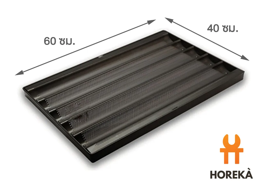 ถาดขนมปังยาว 5 ร่อง เคลือบ (40*60 ซม.)
