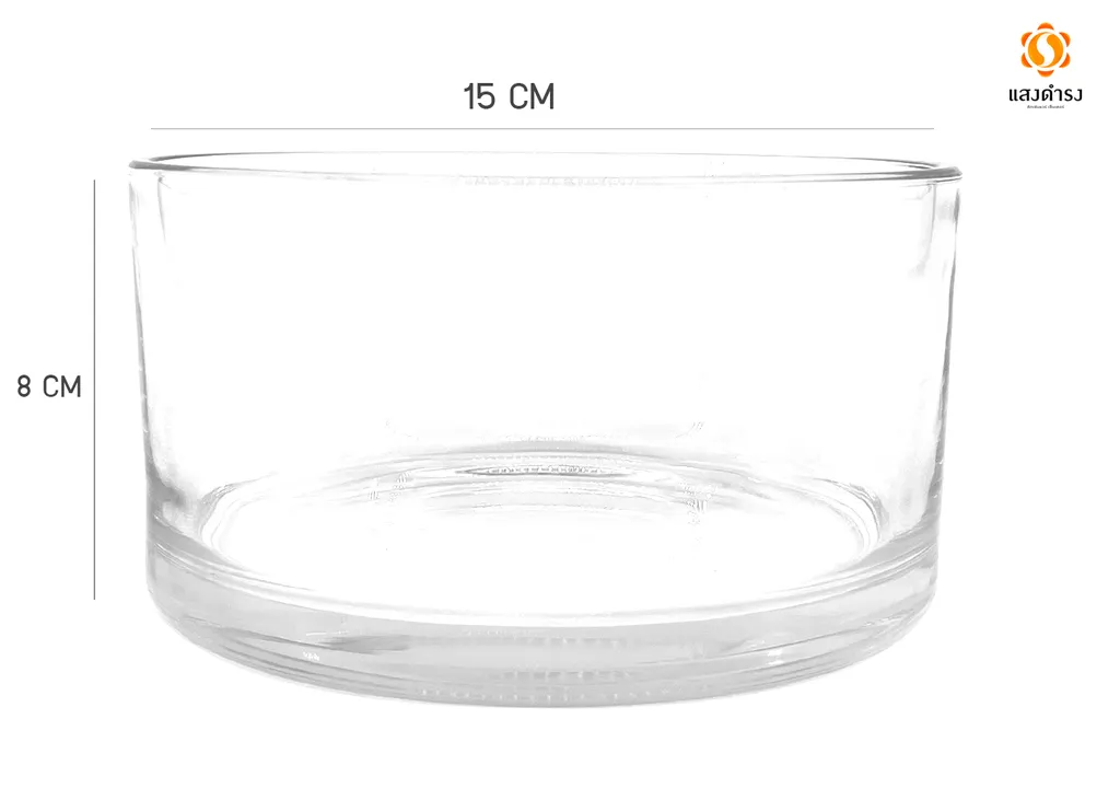 แจกันแก้วกลม 15*8 ซม. (1*36)