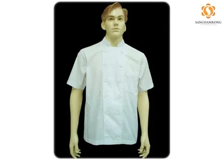 เสื้อเชฟแขนสั้นกระดุมแปะ M 42"