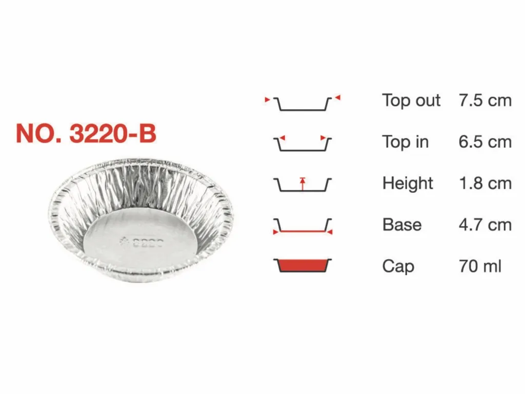 ถาดฟอยด์#3220-B แบบแถว(20ชิ้น/140ห่อ)