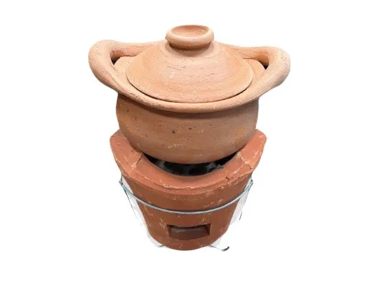 หม้อดิน+พร้อมเตา 7"