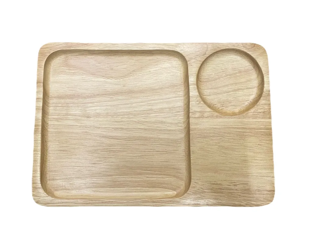 ถาดอาหารเช้าไม้ 1 หลุม (18*26*2 cm.)