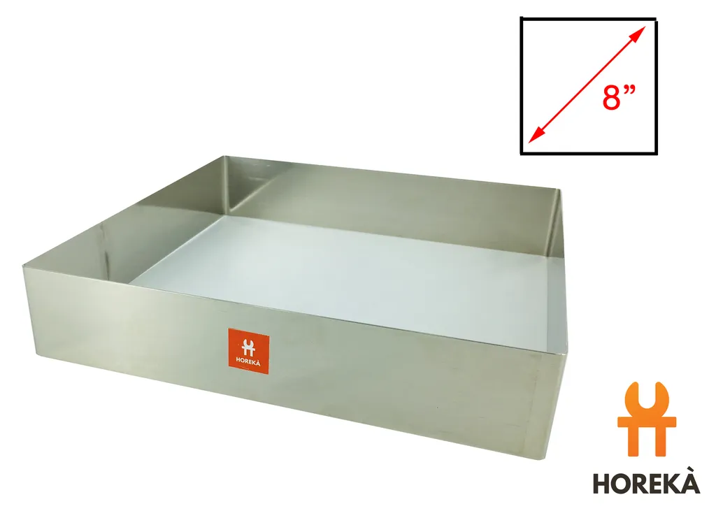 วงทำเค้กสี่เหลี่ยมหนา 8*2"