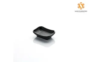 F172635 ถ้วยน้ำจิ้มเหลี่ยม 3.5 ดำ 8.8x6.4cm.