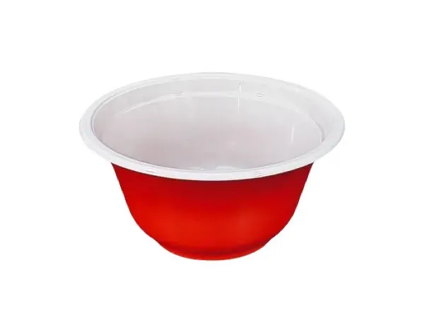 NT-56RW ชามพลาสติกพีพี สีแดงขาว 300ml. (1*100*20)