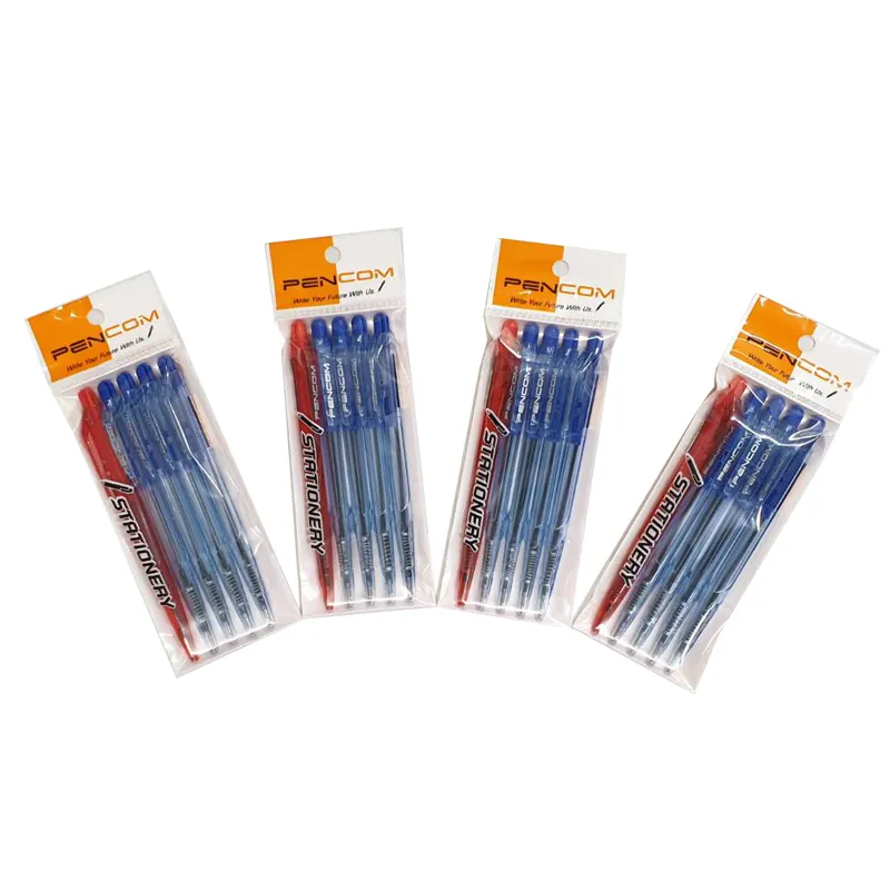 BA285 ปากกาหมึกน้ำมัน น้ำเงิน(4) แดง(1) #OG05