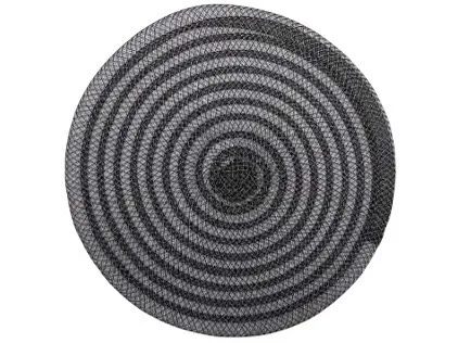 STP021 เสื่อรองจานทรงกลม ลายขด ดำ 38ซม.