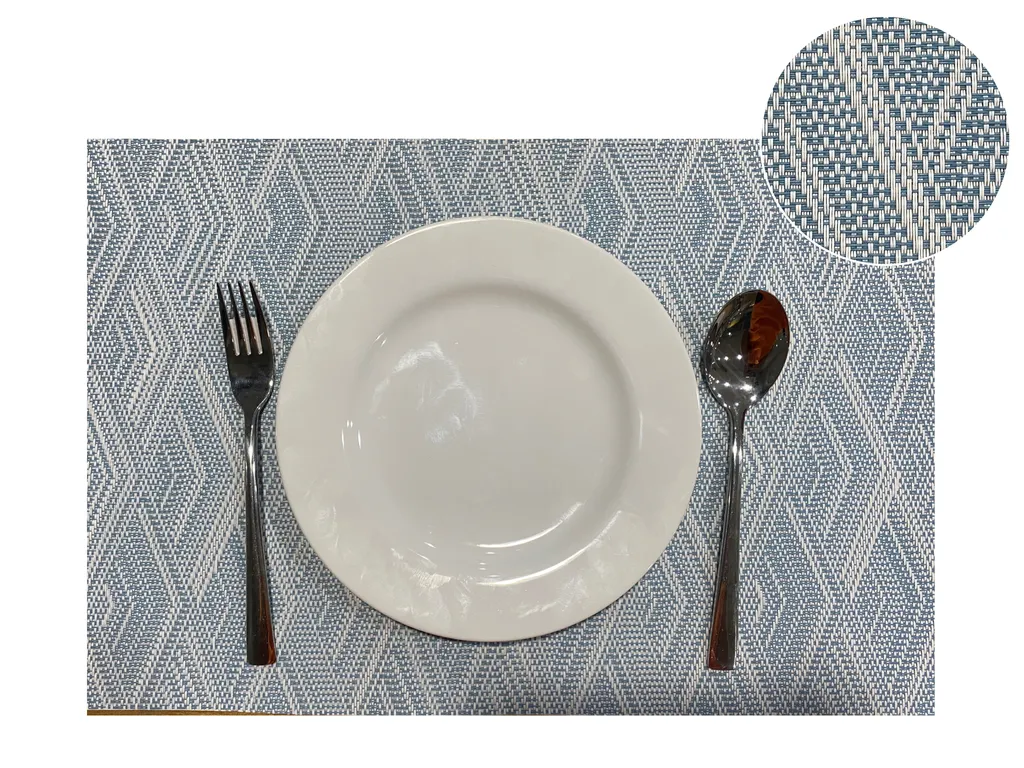 PM0468TH-3 เสื่อรองจาน เหลี่ยม ฟ้า (30*45ซม.)