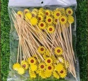 ไม้จิ้มแฟนซี 12 ซม. แบบ B - ดอกทานตะวัน (1*100)