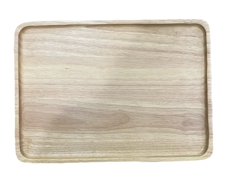 10x14 ถาดไม้เหลี่ยม สีขาว