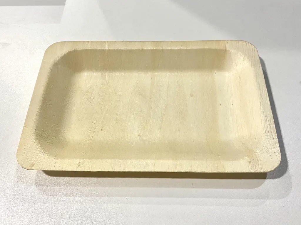 (D)จานเหลี่ยมไม้รักษ์โลก 12.5*20 ซม. (1*100)