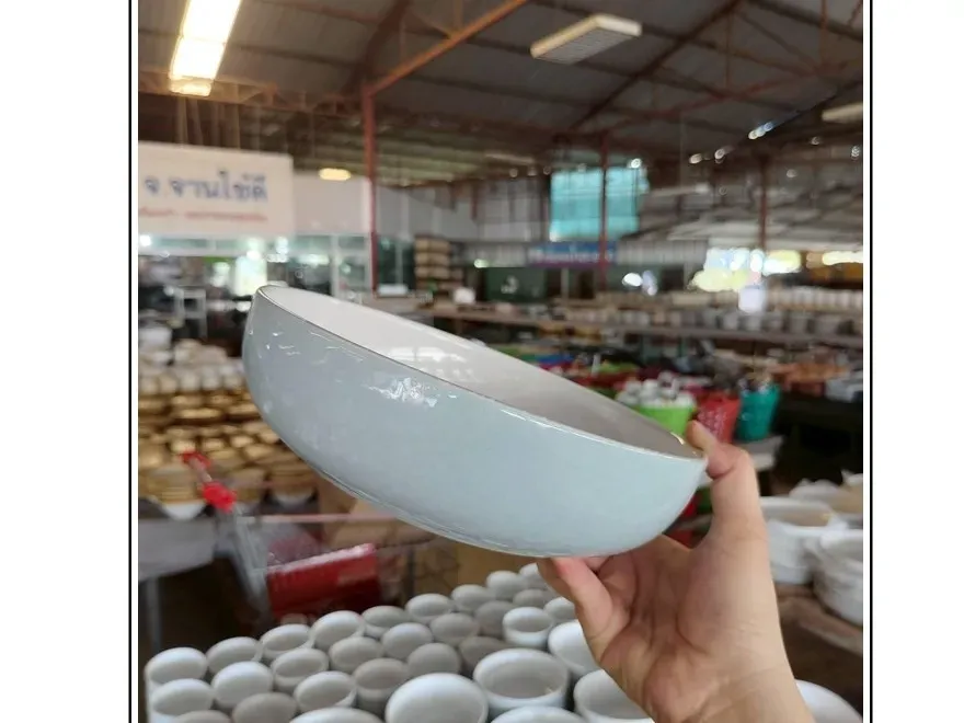 (S) Stoneware ถ้วยก้นลึก 9" (สีฟ้า) #S6907
