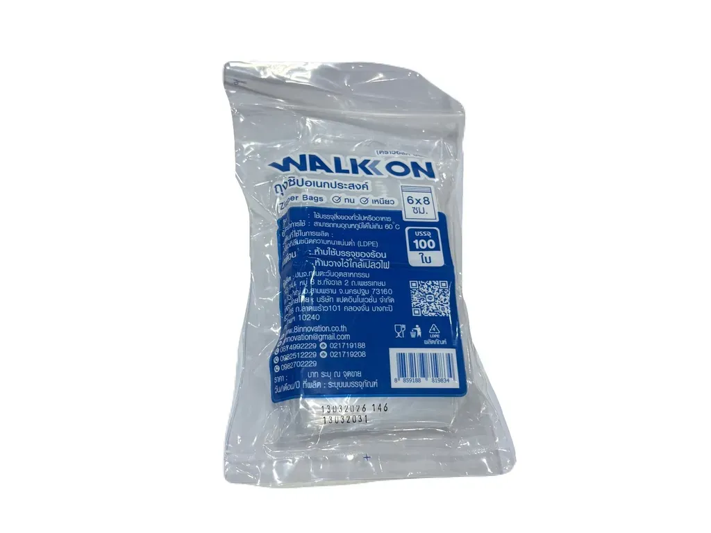 Walk On ถุงซิปใส 6*8cm. (1*100)
