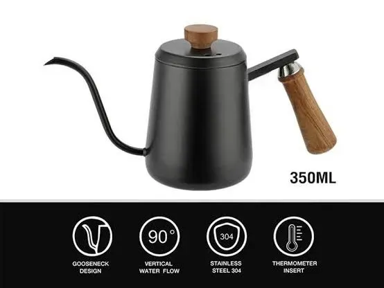 1610-693-C01 กาดริปกาแฟ (คอห่าน) ด้ามไม้ 350ml.