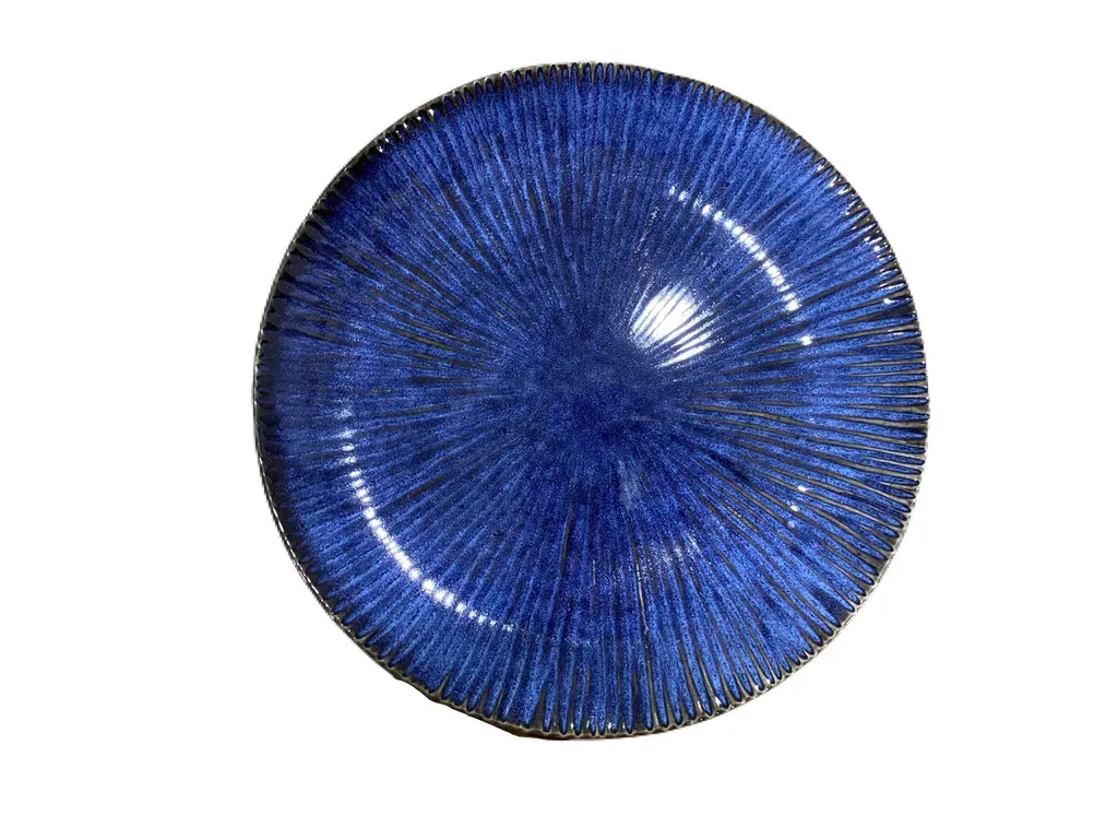 จานขีดน้ำเงิน 8.5"