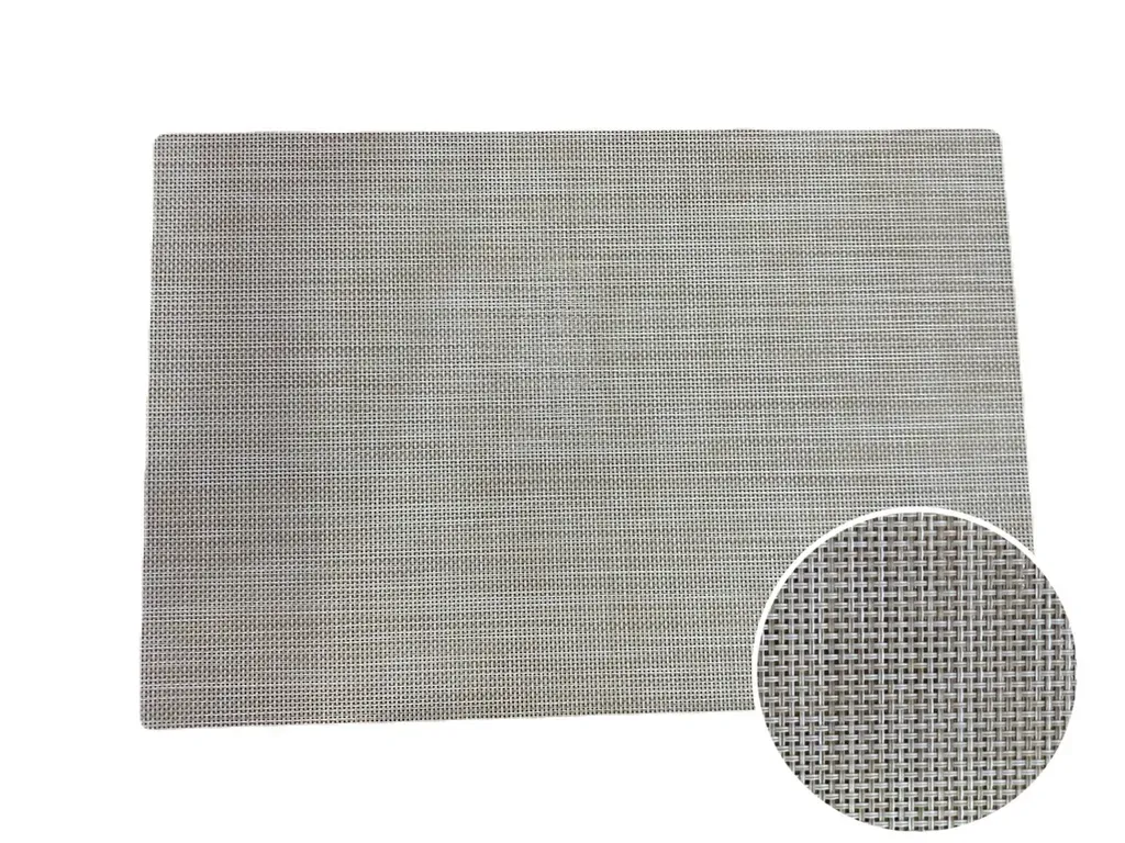 #ST220099 เสื่อรองจาน2x2สีครีม เส้นคู่ (30*45ซม.)